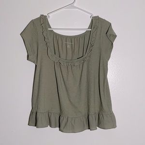 American Eagle Short Sleeve Green Top Size Medium